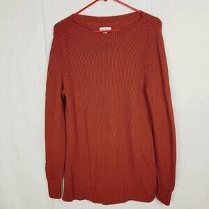 L.L. Bean Signature 100% Merino wool brown tunic sweater size Small Fisherman